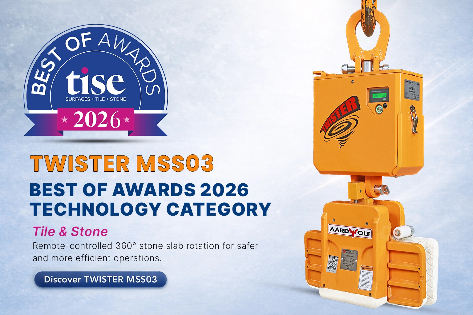 Pemutar kepingan batu Aardwolf Twister MSS03, pemenang Best of Awards 2026 di TISE