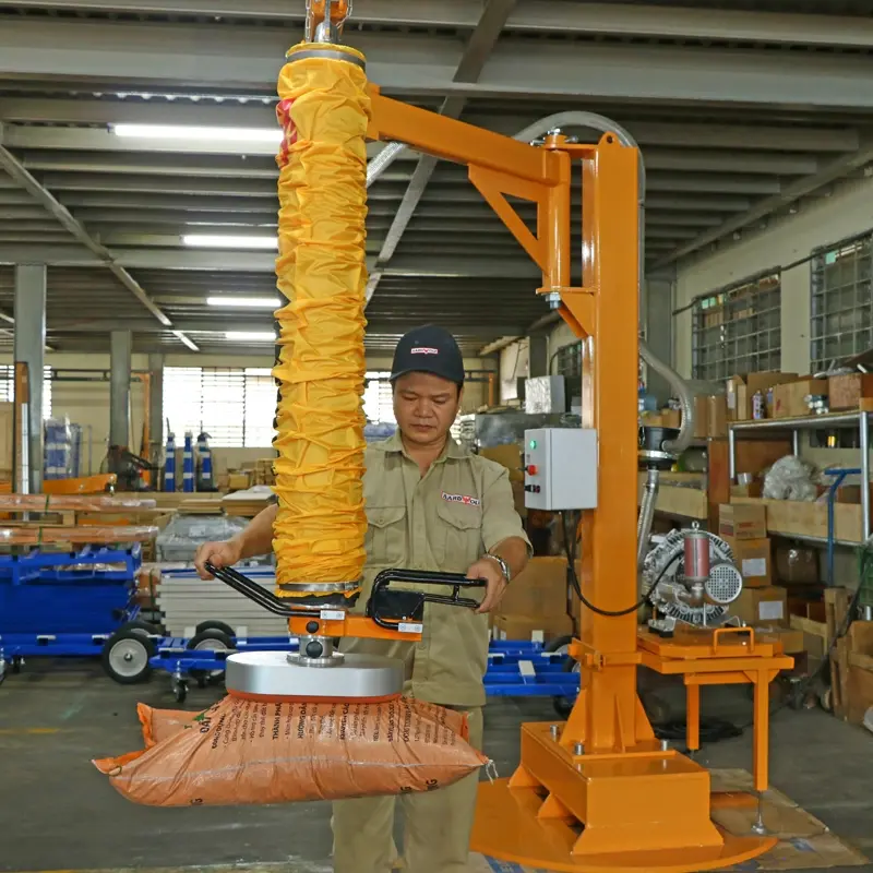 Pengangkat vakum untuk mengendalikan guni dan beg dalam operasi gudang dan logistik