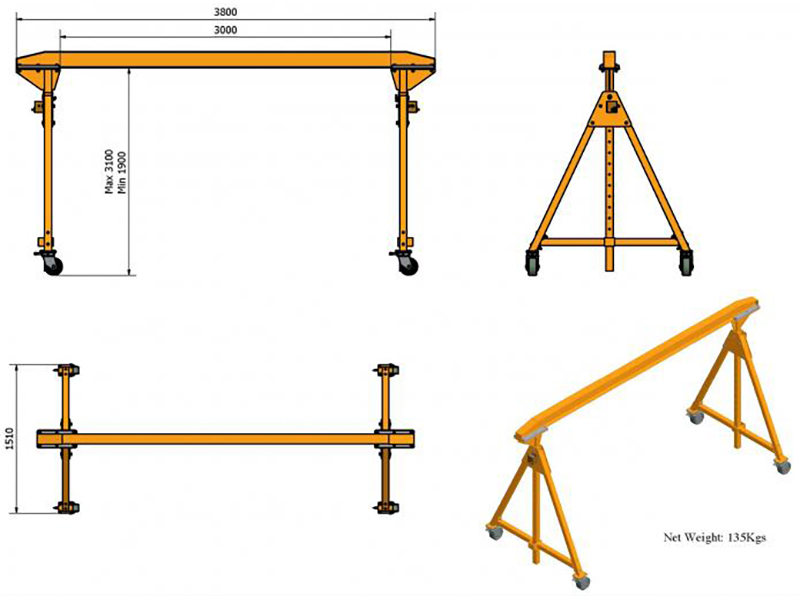 Portable Gantry Crane AGC1000