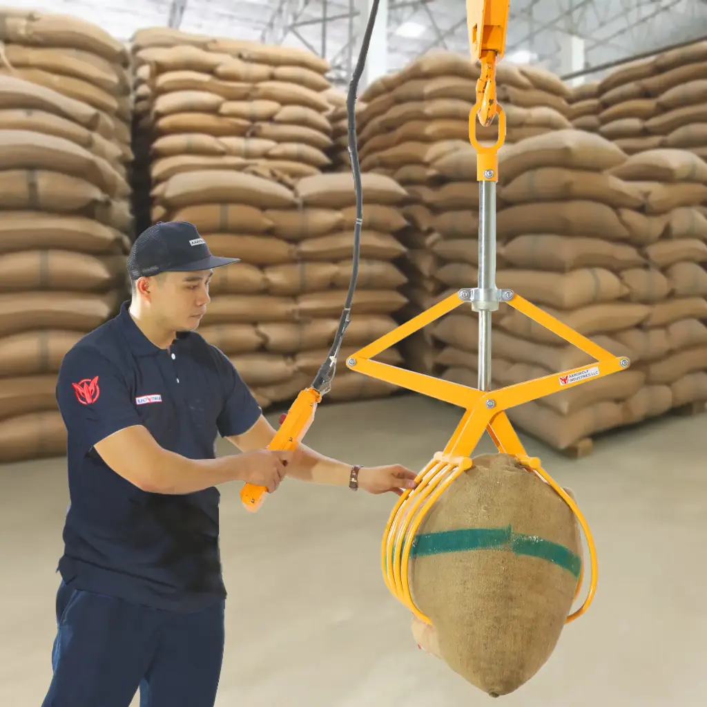 Aardwolf BGL-600 Bag Grab Lifter lifting a sack