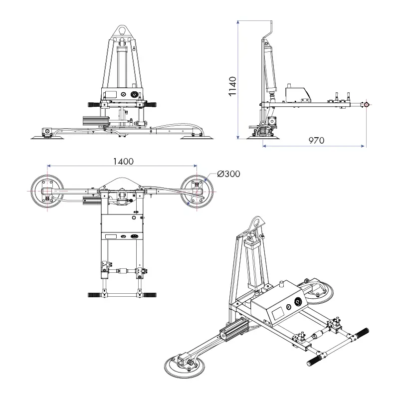 Aardwolf Rotate Vacuum Glass Lifter AVGLP2-AR-200